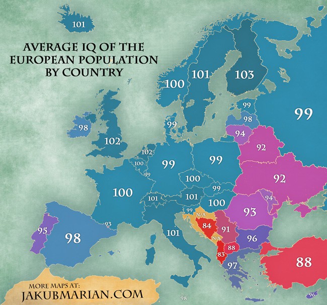 Какво е средното IQ на европейските държави - къде сме ние?
