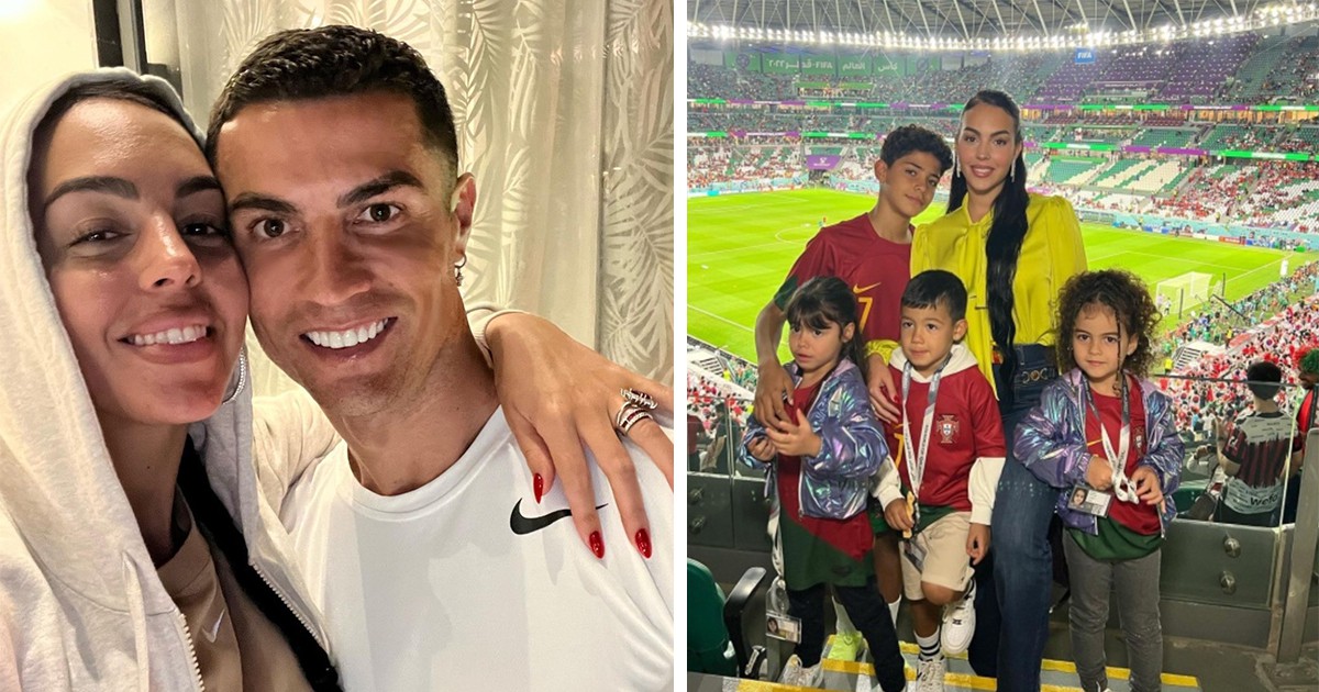 Джорджина Родригес и децата подкрепят Роналдо от трибуните на Световното в Катар (СНИМКИ)