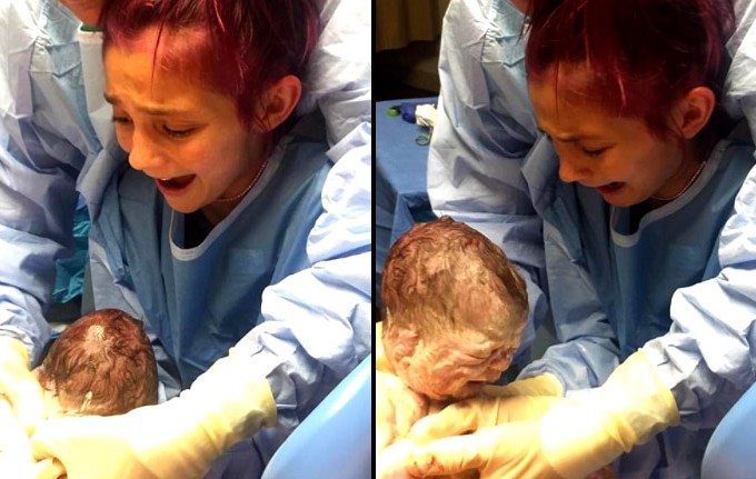 Невероятен момент: 12-годишно момиче помага за раждането на малкото си братче