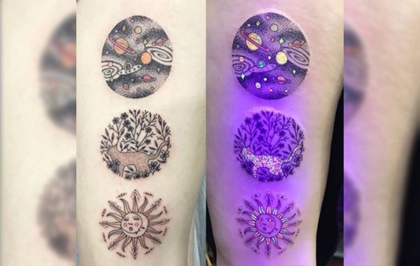 14 татуировки, които разкриват красотата си на ултравиолетова светлина