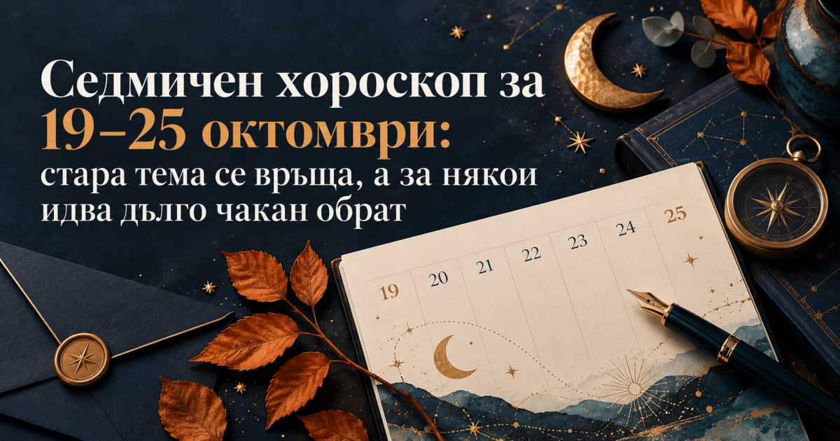 Седмичен хороскоп за 19–25.10.: стара тема се връща, а за някои идва дълго чакан обрат