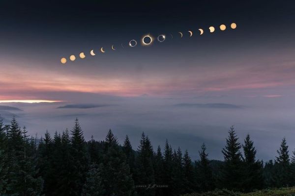 Красотата на природата: Невероятни кадри от слънчевото затъмнение
