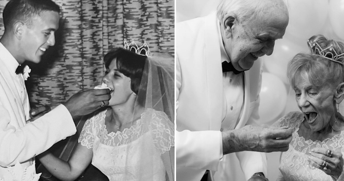 Истинска любов: Възрастна двойка пресъздаде сватбените си снимки за своята 59-та годишнина