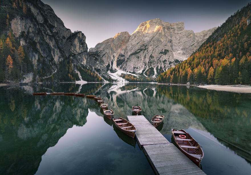 Езерото Брайес, Доломити, Италия