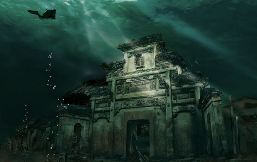 Подводен град в Шиченг, Китай