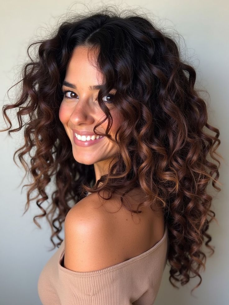 Балеаж на къдрава коса