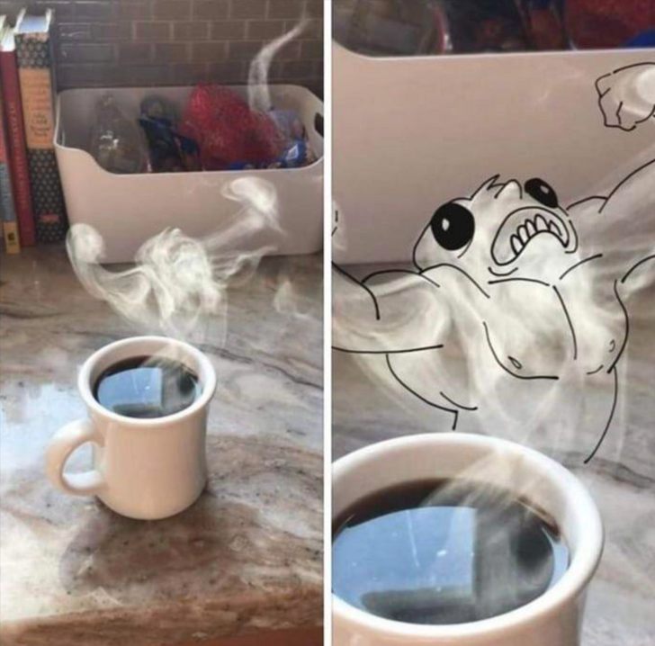 Парата от кафето изглежда като призрак