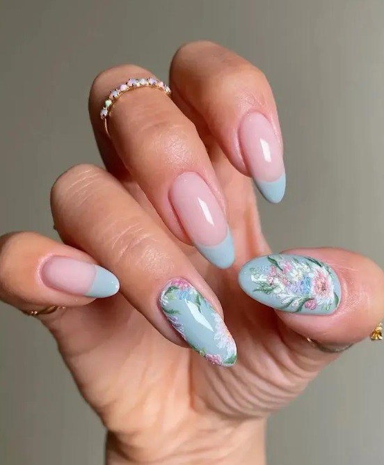 Френски флорален маникюр за пролетта