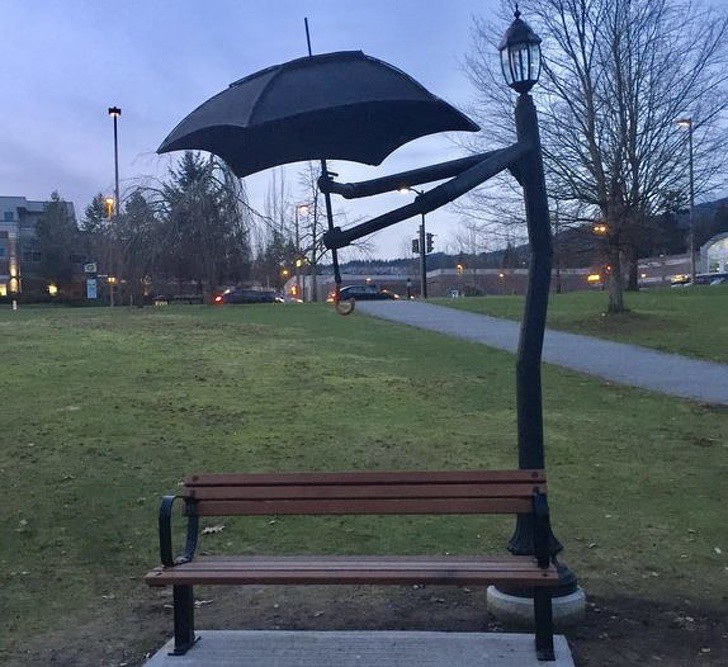 Вградени чадъри на пейки