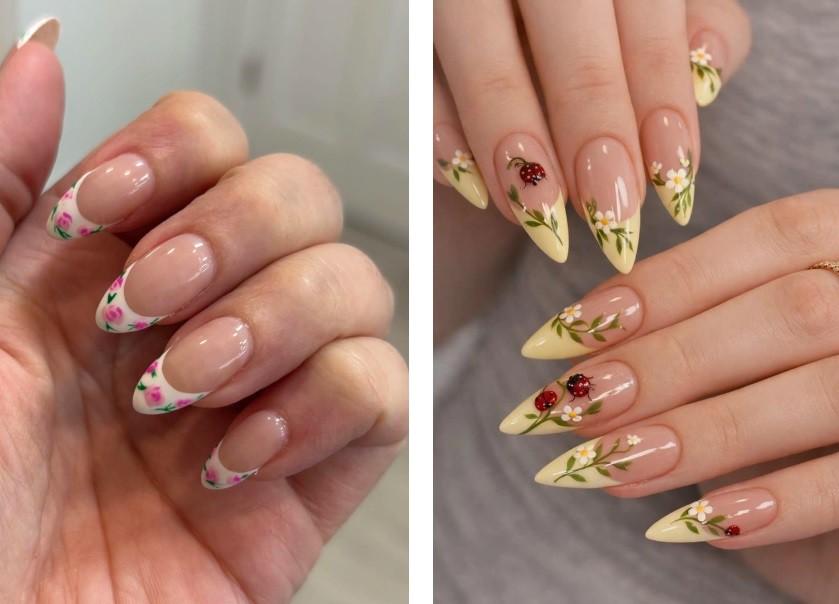 Френски флорален маникюр за пролетта