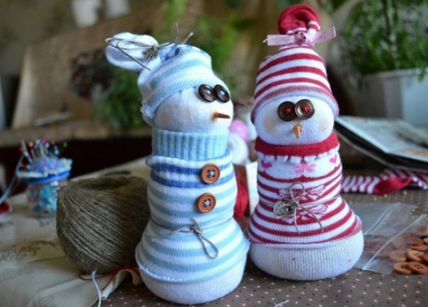 Снежни човеци от чорапки