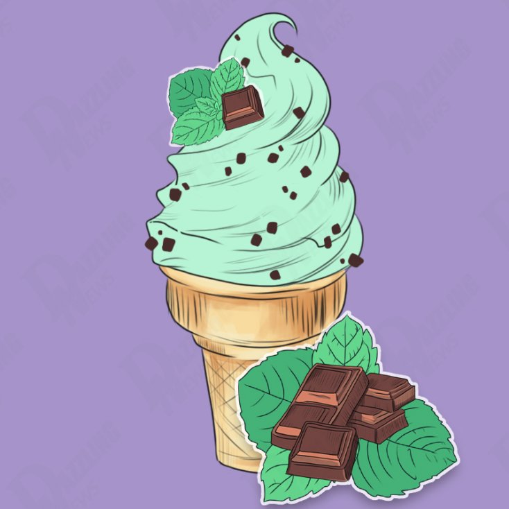 Сладолед с вкус на мента и шоколад