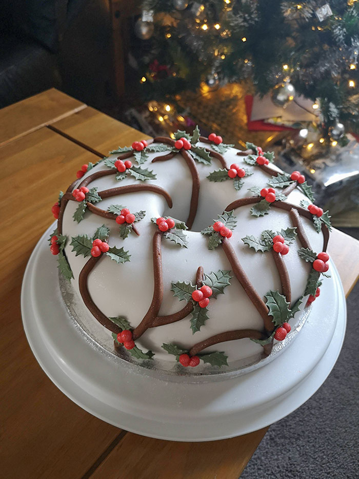 Домашен Коледен кекс, направен от татко