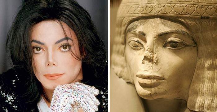Майкъл Джексън като египетска статуя