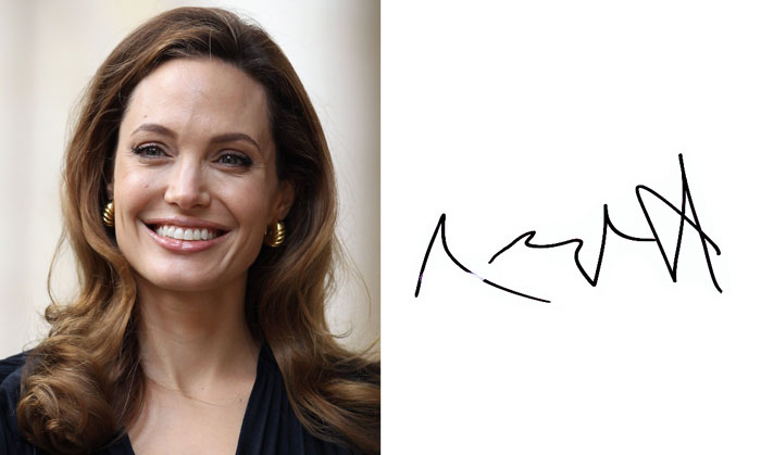 Подписът на Анджелина Джоли
