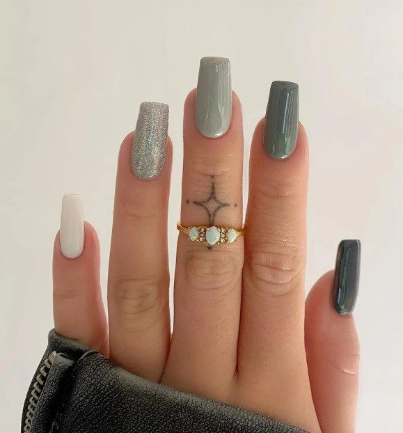 Маникюр за квадратни нокти за есента