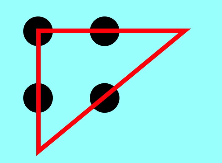 головоломка: как нарисовать треугольник по четырем точкам