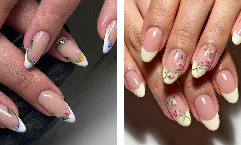 Френски флорален маникюр за пролетта