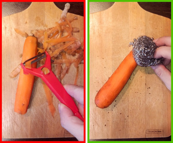 Бързо белене на моркови