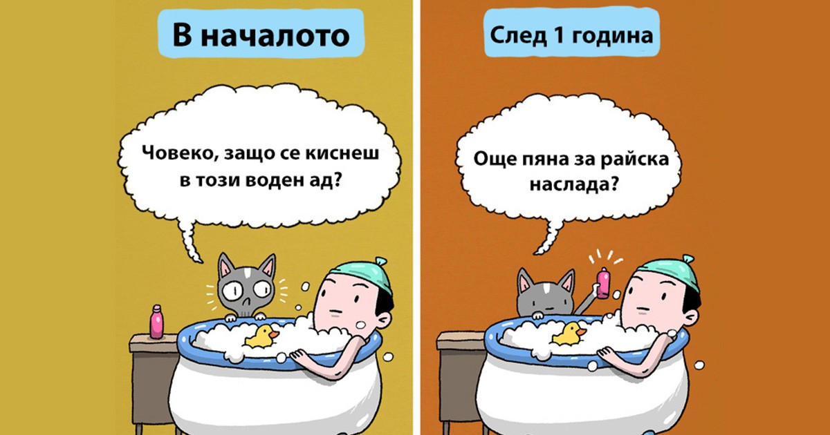 Забавни комикси: Как се променя животът ни, когато у дома се появи коте