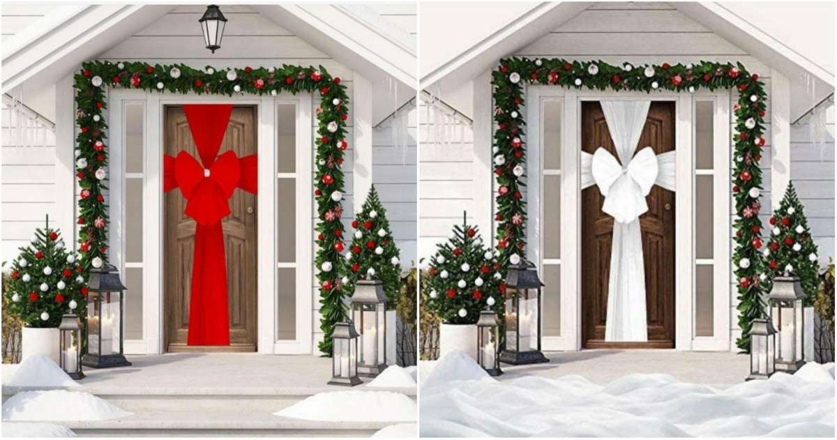 Коледни ИДЕИ: Как да си направите голяма празнична ПАНДЕЛКА на вратата