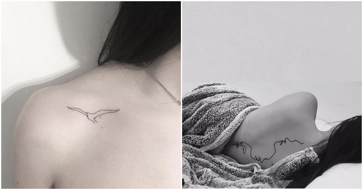34 прости татуировки с една линия, в които няма как да не се влюбиш