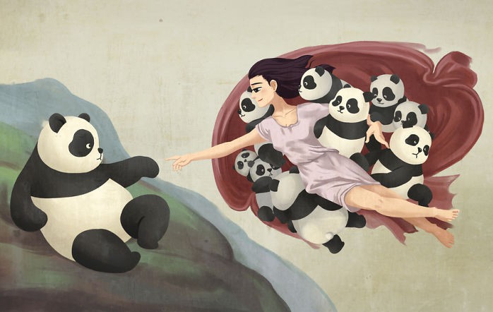 Забавно: Когато пандите и изкуството се срещнат