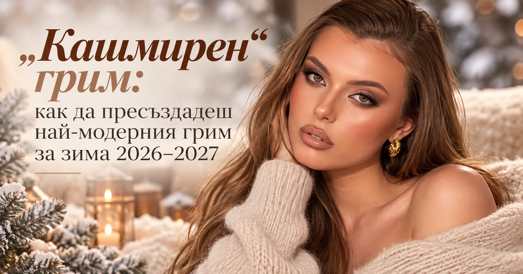 „Кашмирен“ грим: как да пресъздадеш най-модерния грим за зима 2026–2027