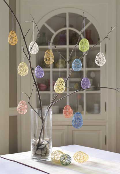 Великденски декорации - конопени яйца