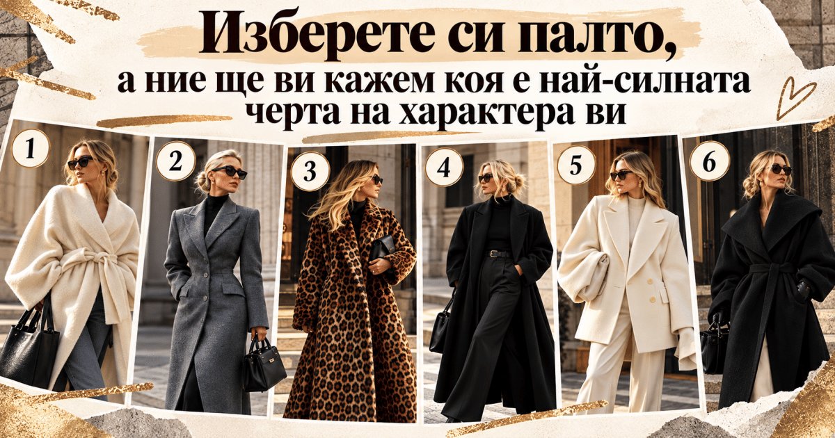 Изберете си палто, а ние ще ви кажем коя е най-силната черта на характера ви