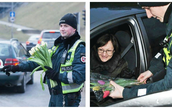 Мил жест или сексизъм: Вижте какво направиха литовските полицаи на 8-ми март