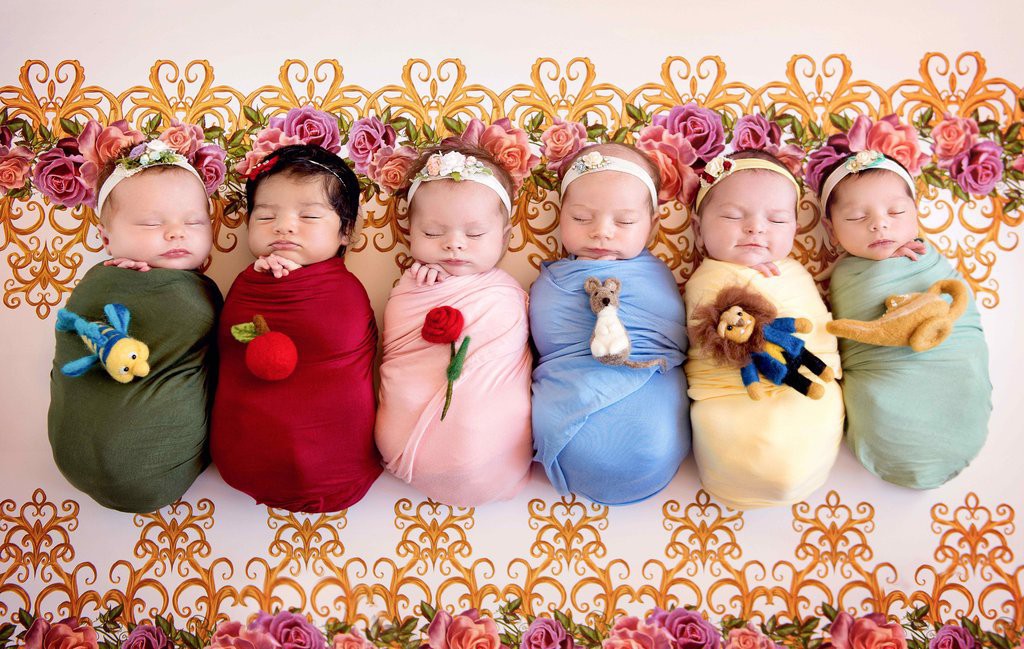 Фотографка превърна шест новородени момиченца в принцеси на Дисни