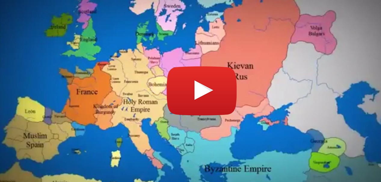 Виж как са се променили границите в Европа за 1000 години