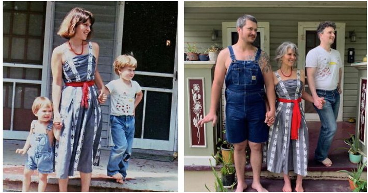 Преди и след: 30 души, които са пресъздали старите си снимки
