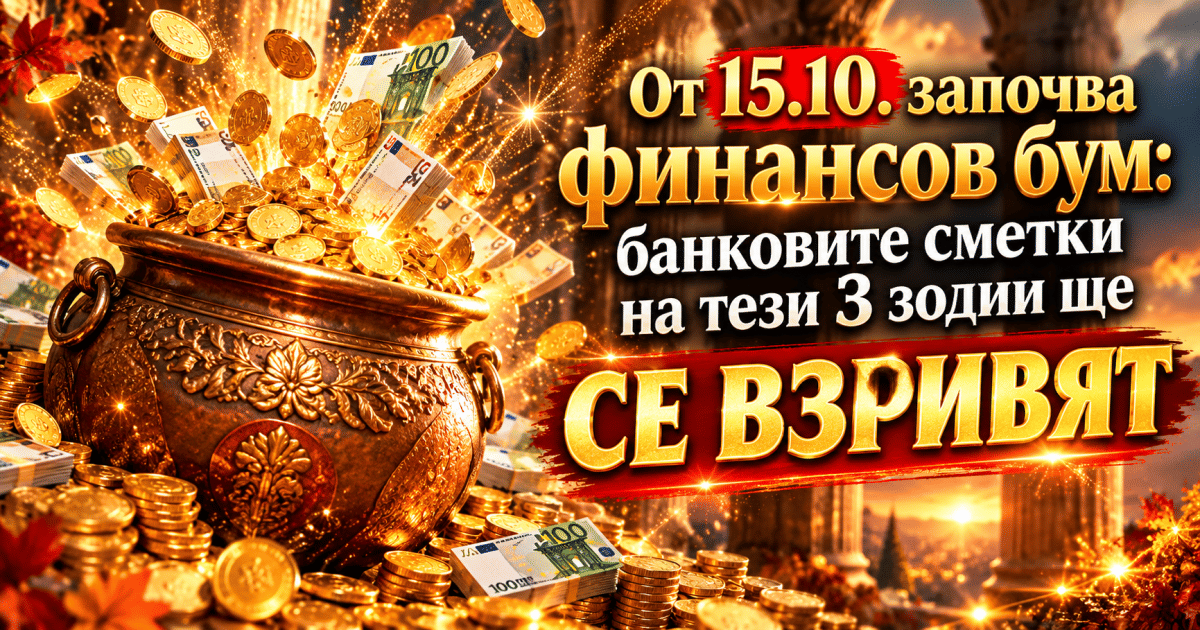 От 15.10. започва финансов бум: банковите сметки на тези 3 зодии ще СЕ ВЗРИВЯТ
