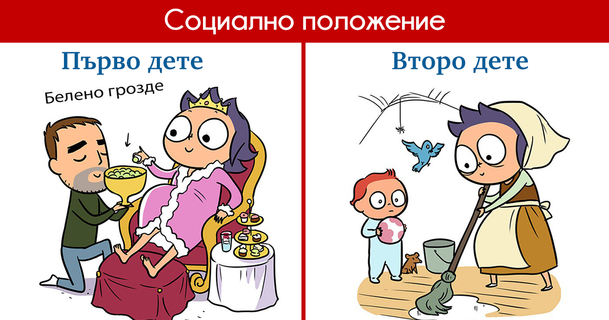 Забавни комикси: Разликите в отглеждането на първото и второто дете