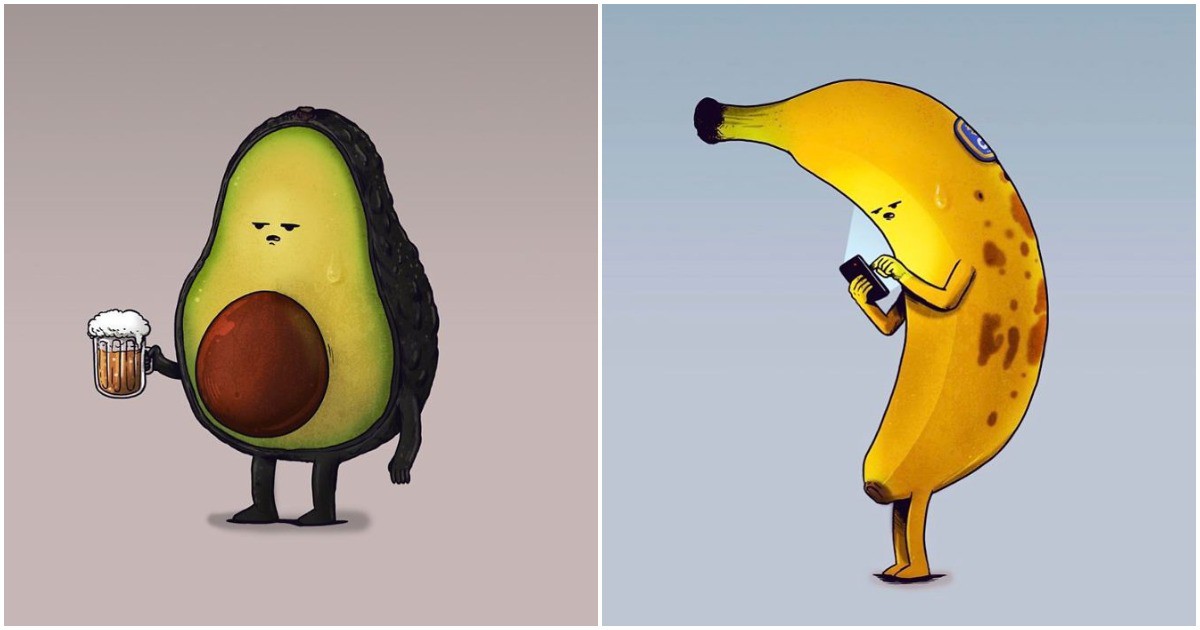 Забавни комикси: Как биха изглеждали плодовете и зеленчуците, ако бяха хора