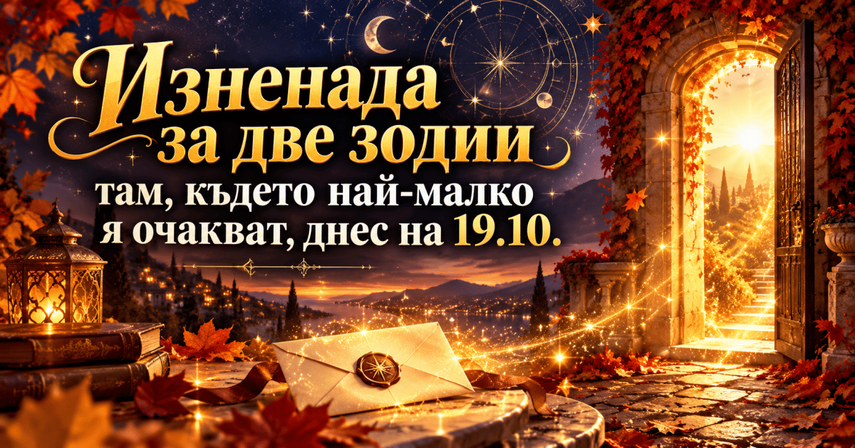 Изненада за две зодии там, където най-малко я очакват, днес на 19.10.