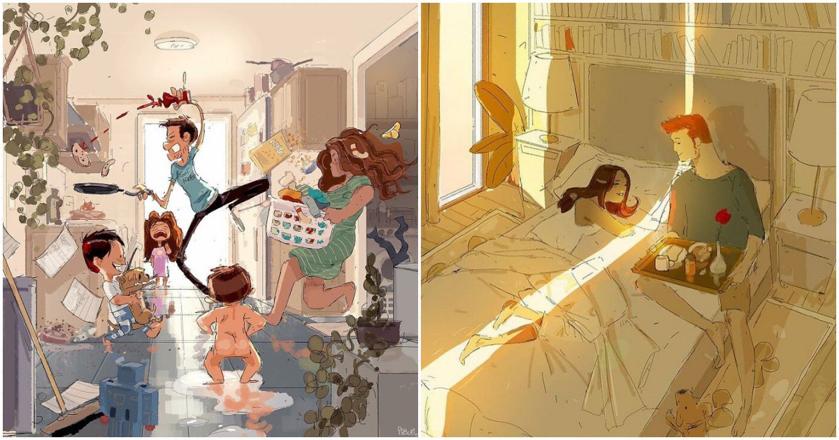 Семейна идилия: 29 илюстрации, които показват ежедневието на едно семейство