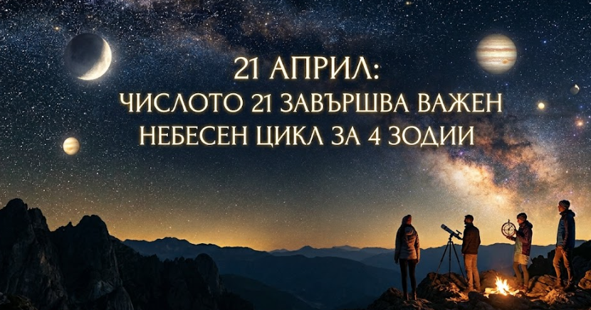 21 април: Числото 21 завършва важен небесен цикъл за 4 зодии