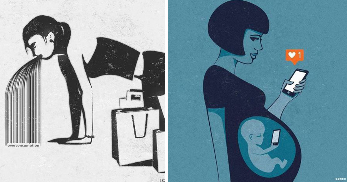 Безразличие, самота и омраза: 11 илюстрации показват в какво се е превърнал светът днес