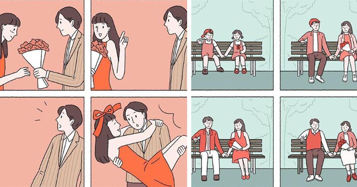 Романтични илюстрации: 15 примера за неподправена любов