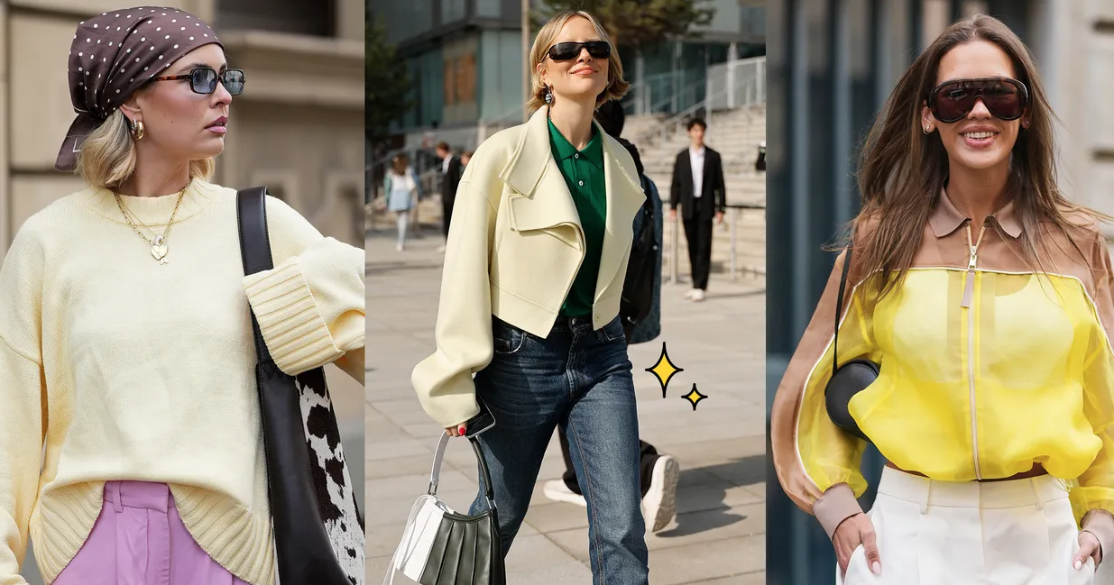 Какво да носите с жълто през пролетта: 5 актуални комбинации