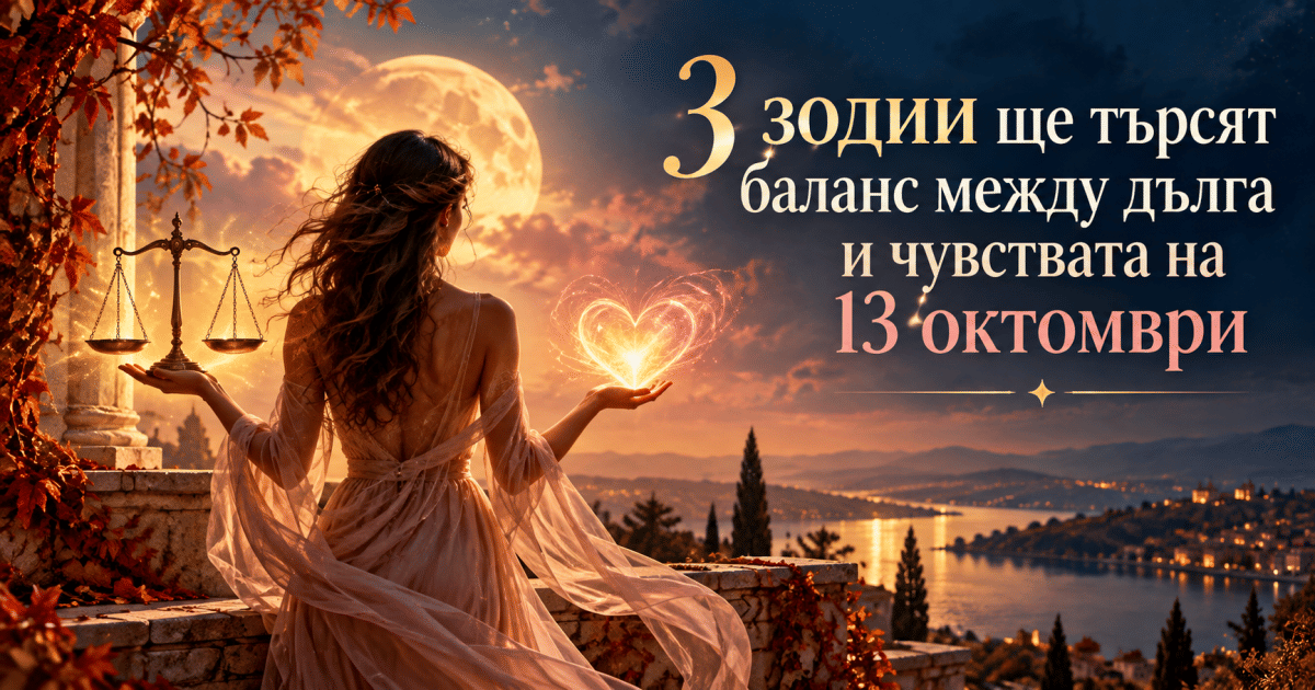 3 зодии ще търсят баланс между дълга и чувствата на 13 октомври