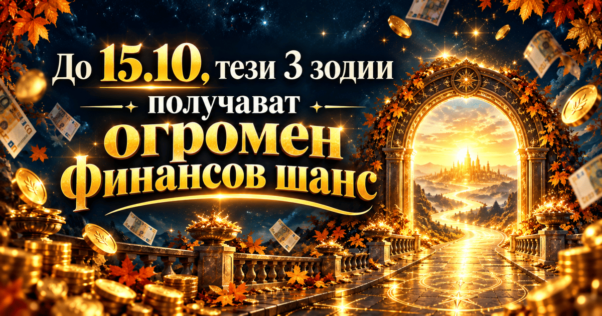 До 15.10. тези 3 зодии получават огромен финансов шанс