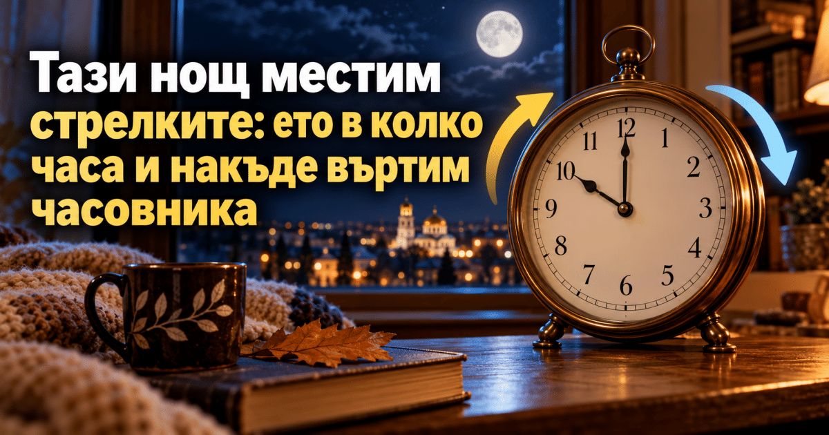 Тази нощ местим стрелките: ето в колко часа и накъде въртим часовника
