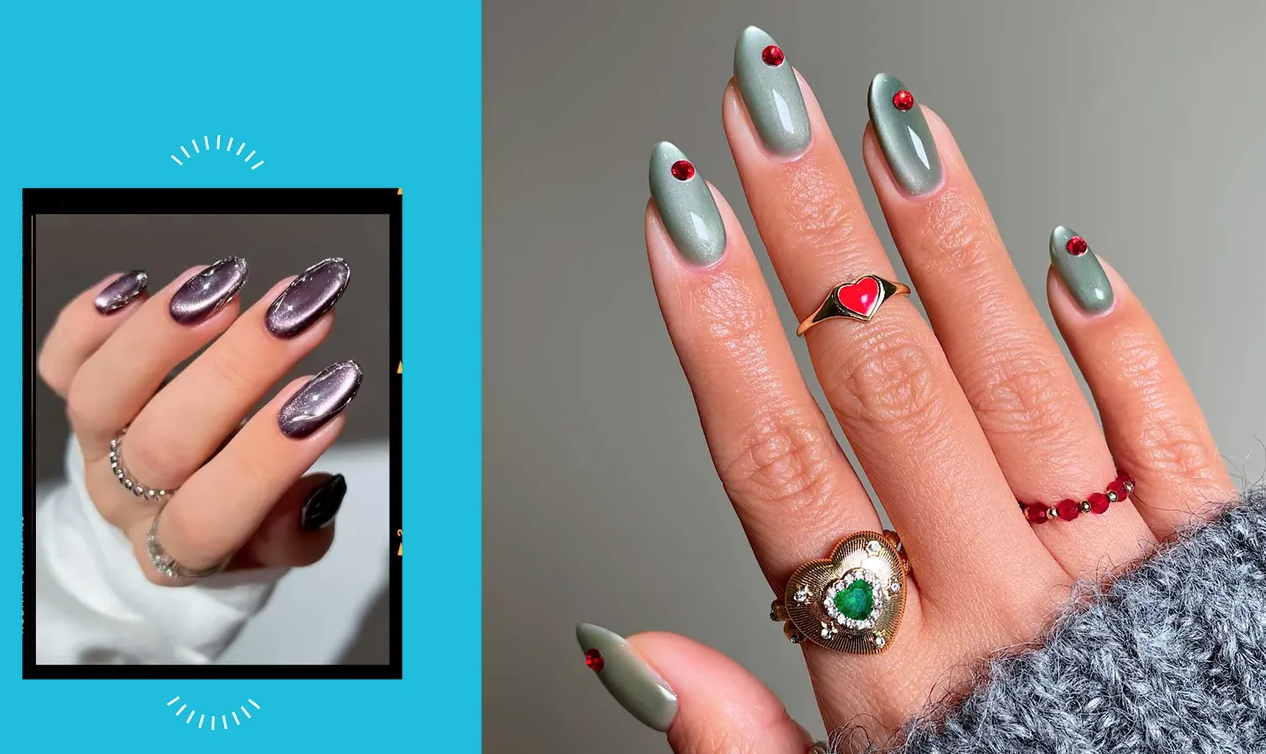 От френски до точки и кристали: 10 необичайни идеи за маникюр с кадифен ефект