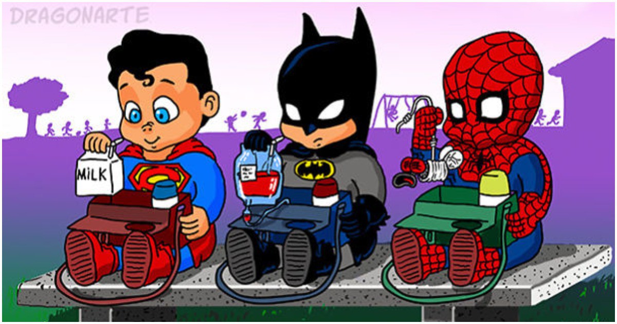 Забавно: 14 илюстрации на супергероите като деца