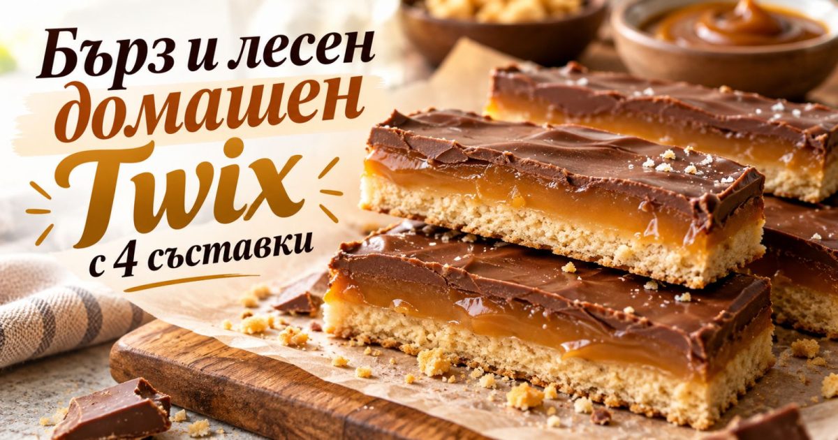 Домашен Twix с 4 съставки: Любим шоколадов десертна цяло поколение