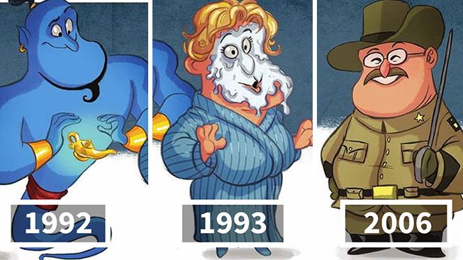 Забавни илюстрации показват еволюцията на известните актьори